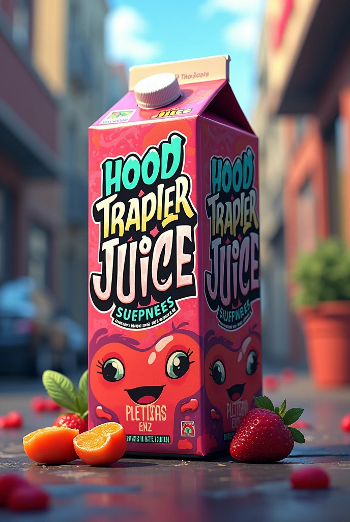 juice box with the word ¨HOODTRAPPER JUICE¨ written on it