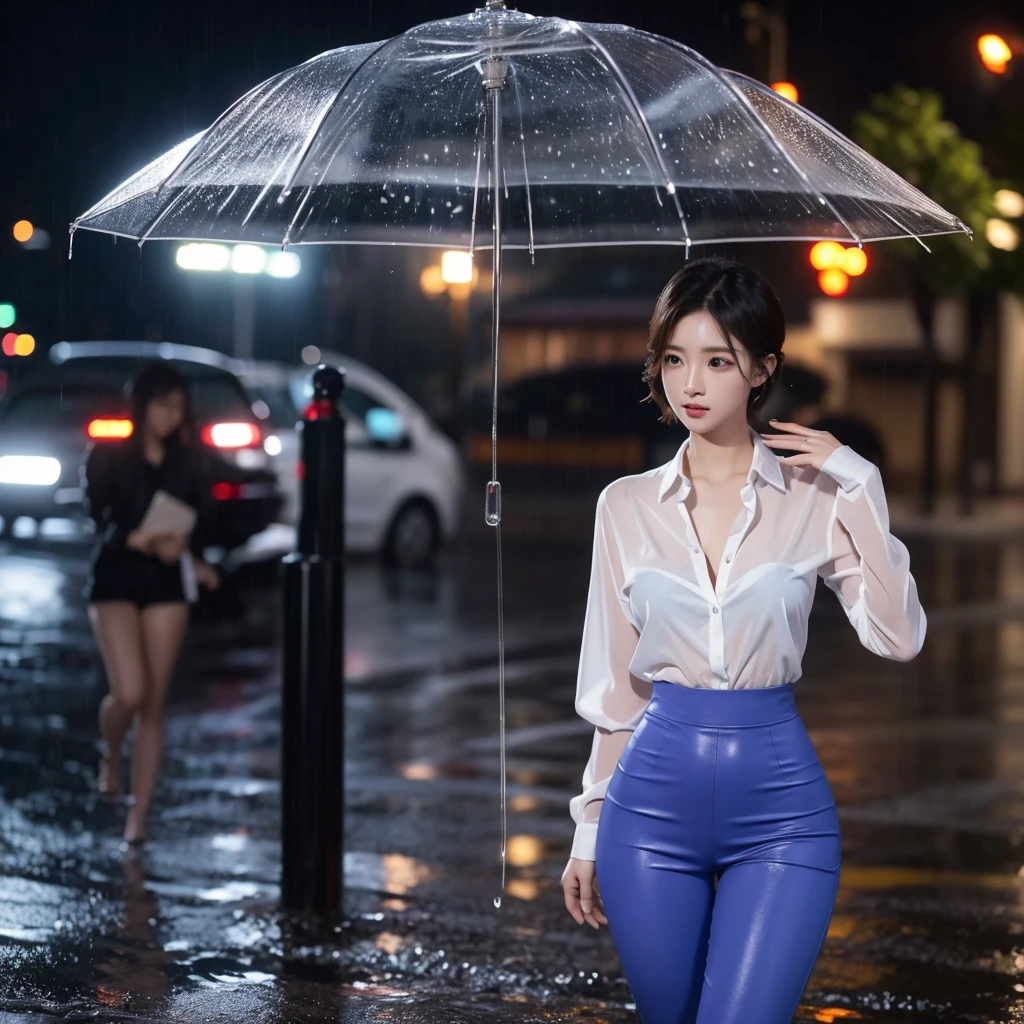 exy pose、Hair getting wet in the rain、Mr.々Hair style、Short Hair、Transparent shirt、Beautiful woman getting wet in the rain、typhoon、Get wet without an umbrella、Beautiful woman in the rain、雨で濡れたBeautyOL、Detailed face、Realistic、beautiful girl、Beauty、Office Lady Uniform、beauty、Beautiful woman、Narrow waist、Handsome woman、Tight pants look、Colorful suit、Sexy pose、Tight suit pants、Suit wet in the rain、Wet shirt、See-through shirt、