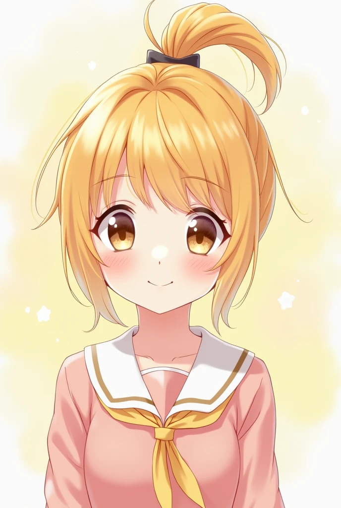 blond girl with pony tail anime cute