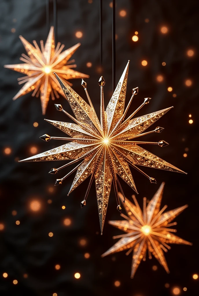 Three 16 pointed "Northern star" 3d luxury