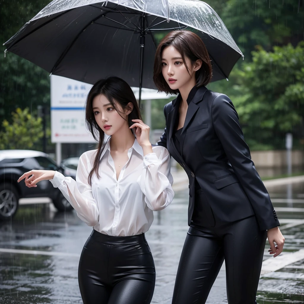 exy pose、Hair getting wet in the rain、Mr.々Hair style、Short Hair、Transparent shirt、Beautiful woman getting wet in the rain、typhoon、Get wet without an umbrella、Beautiful woman in the rain、雨で濡れたBeautyOL、Detailed face、Realistic、beautiful girl、Beauty、Office Lady Uniform、beauty、Beautiful woman、Narrow waist、Handsome woman、Tight pants look、Colorful suit、Sexy pose、Tight suit pants、Suit wet in the rain、Wet shirt、See-through shirt、