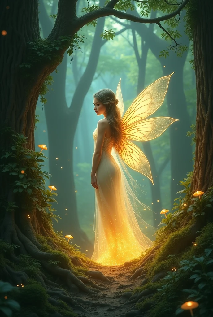 In the heart of the mystical forest, where magic flourishes, lives a fairy with a glow that illuminates even the darkest corners.