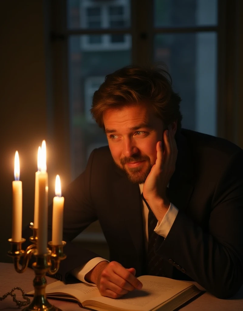 図書館の棚に積まれたEncyclopedia Britannica、night、Lit by candles from a Jewish candlestick、The oldest English encyclopedia, published in 1768、Encyclopedia Britannica、One person mentioned in the encyclopedia、He is a free-Me-Is he one of Song's top executives?、キリStrikeの末裔なのかは私にはわからない、Why is that person-Strike-I don't know why it's called、