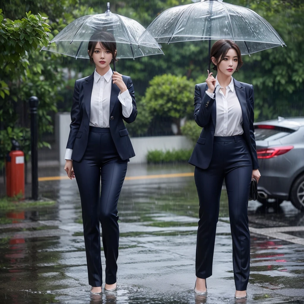 exy pose、Hair getting wet in the rain、Mr.々Hair style、Short Hair、Transparent shirt、Beautiful woman getting wet in the rain、typhoon、Get wet without an umbrella、Beautiful woman in the rain、雨で濡れたBeautyOL、Detailed face、Realistic、beautiful girl、Beauty、Office Lady Uniform、beauty、Beautiful woman、Narrow waist、Handsome woman、Tight pants look、Colorful suit、Sexy pose、Tight suit pants、Suit wet in the rain、Wet shirt、See-through shirt、