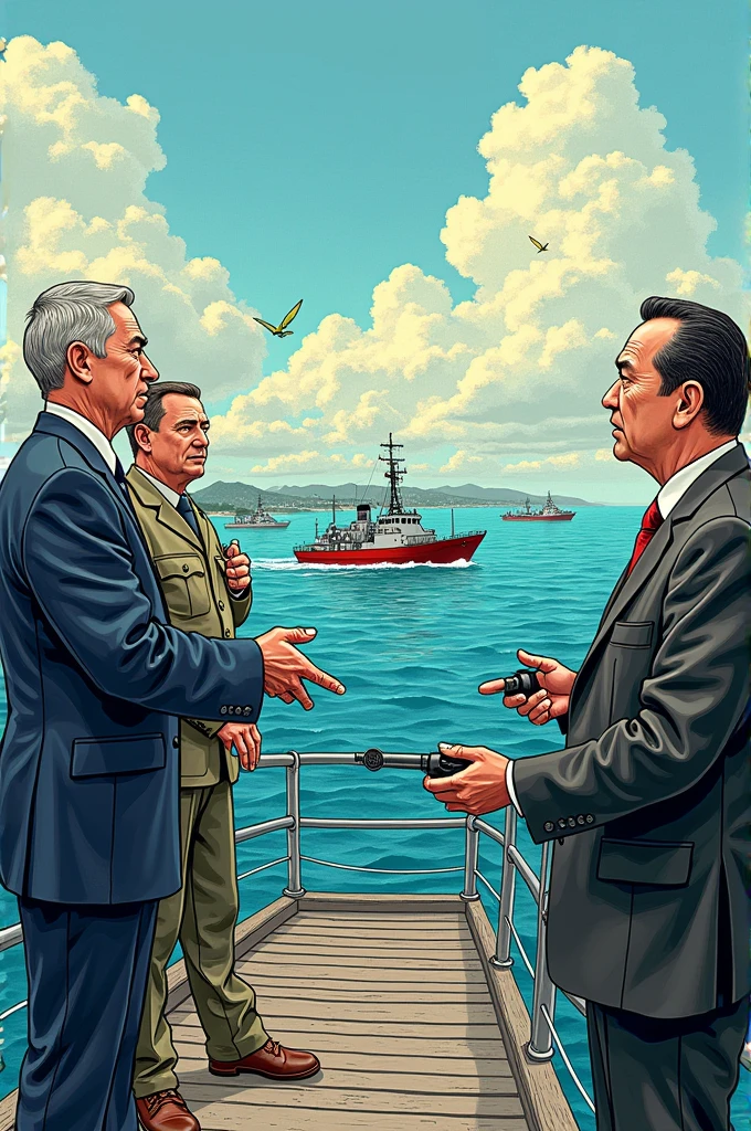 editorial cartoon journalism about maritime disputes