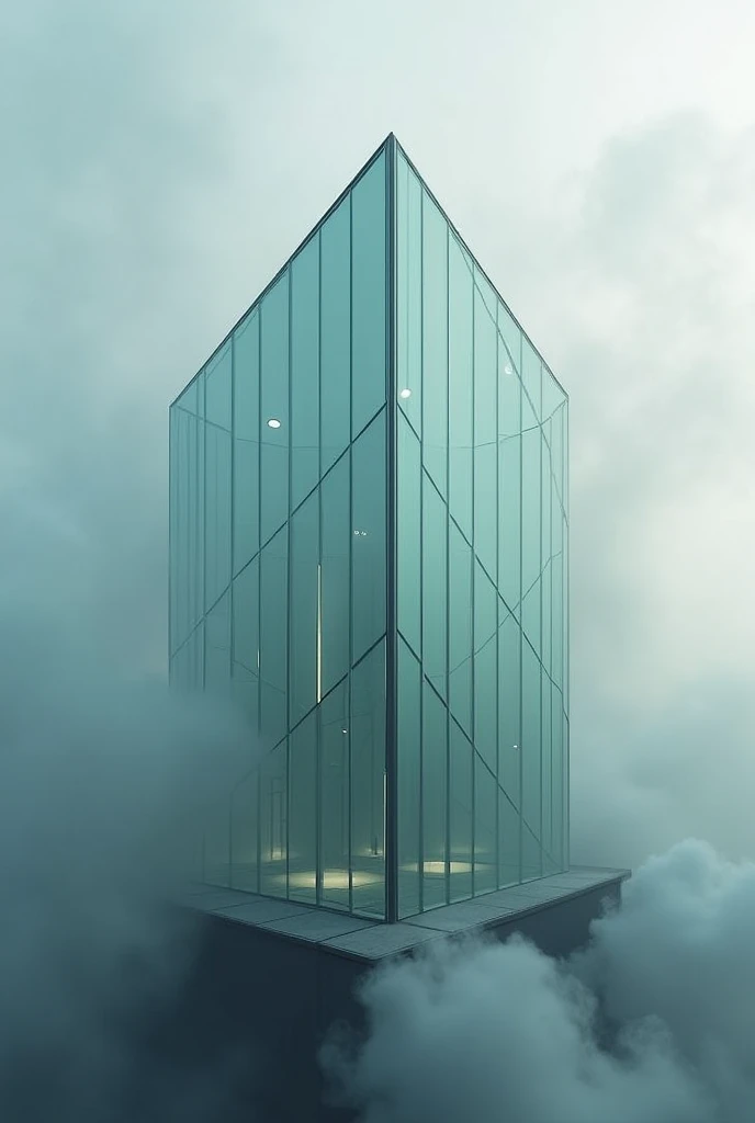 Luxury glass 16 corner "Northern star" with smoke in the background