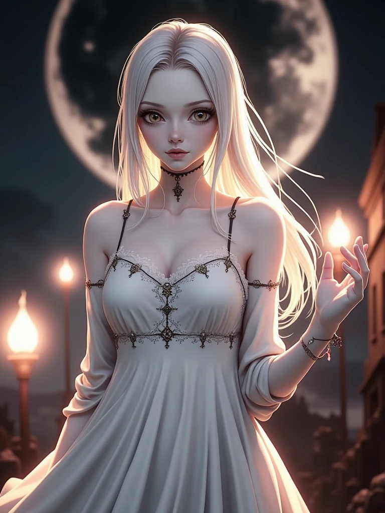 Gothic girl, full body view