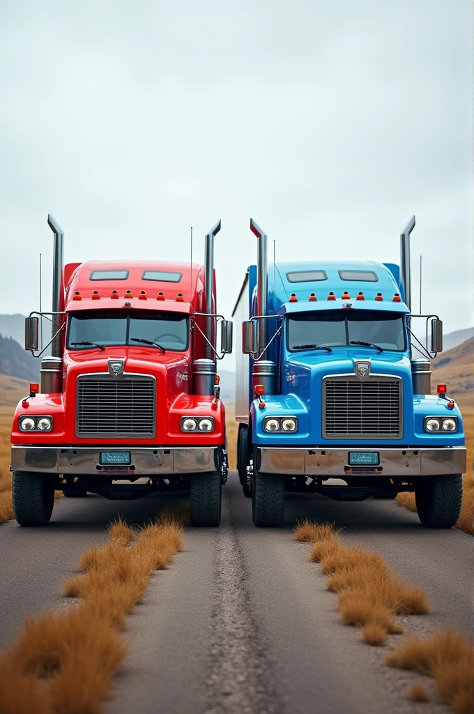 Canadian two truck in red and blue colour 