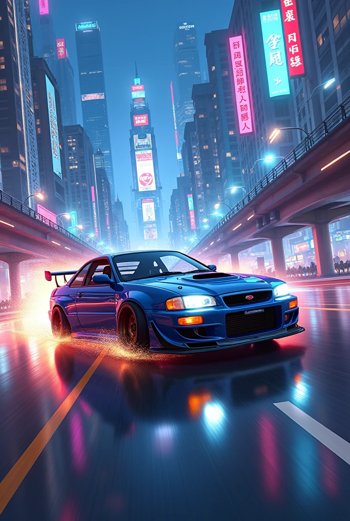 Novel, Impreza, Girl, Drift,Anime,