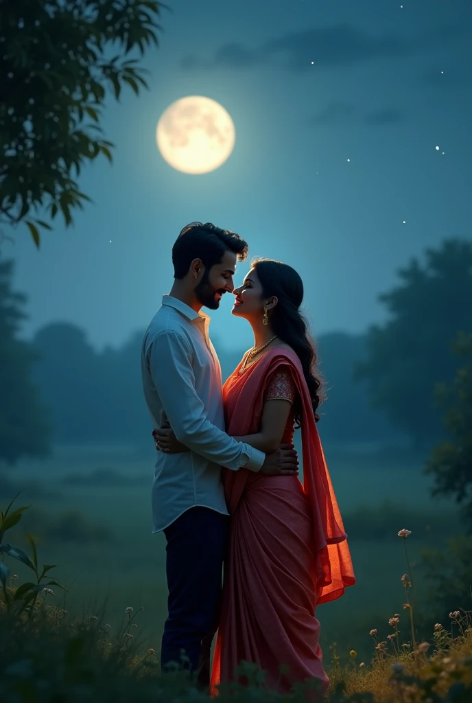 Bangladesh cute romantic husband wife with romance each other front the moon light
One more other sid and other place
One more
One more
