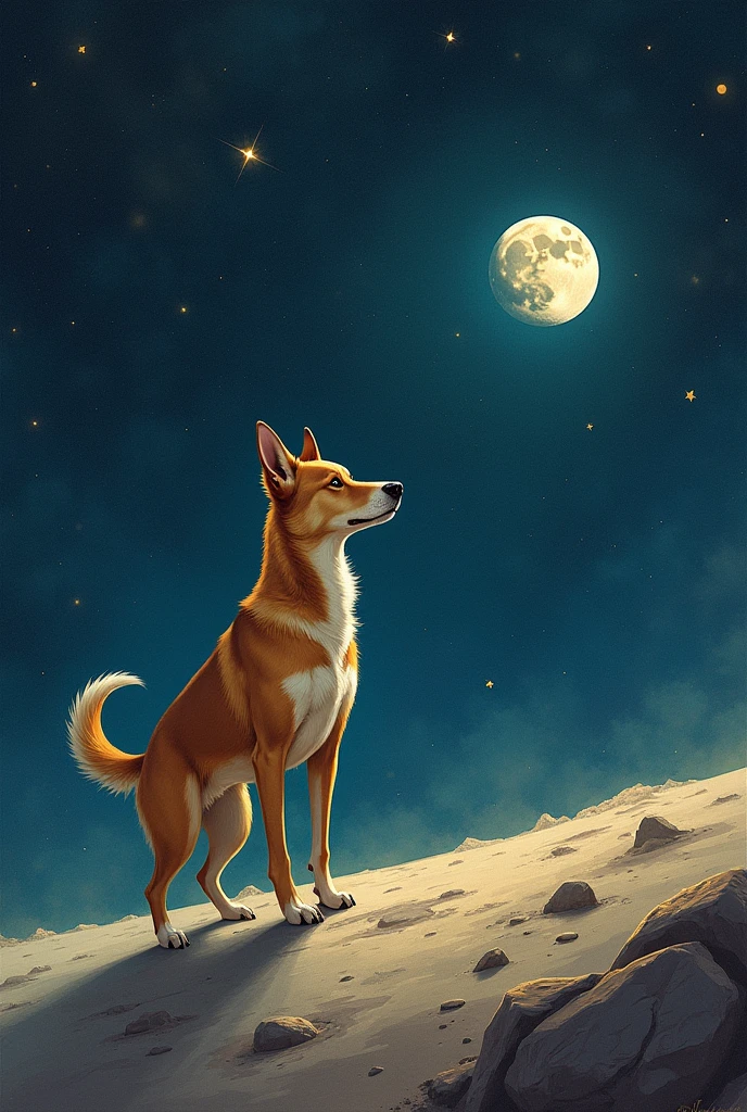 The dog became a man and flew to the moon