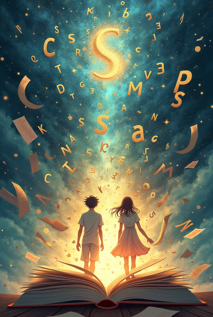 Book and letters, humans with infinity knowledge and imagination as Anime