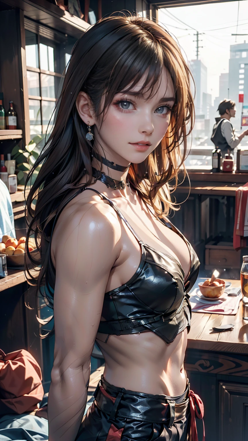 sunset, city, mall, Long Hair Girl