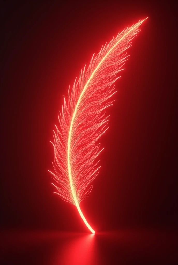 Red glowing thread of light, Glowing in various reds, Very thin and dense thread, Long thread, Beautiful streamlined thread, Countless threads, Countless threadsが集まる, Gathered together in a beautiful feather shape