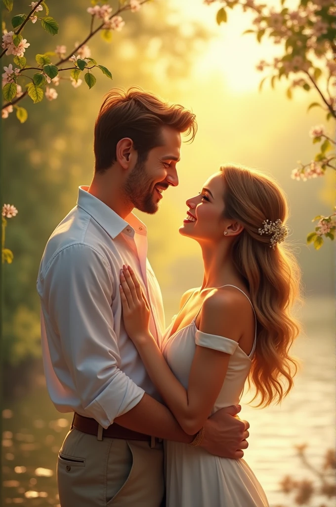 husband and wife happy together
