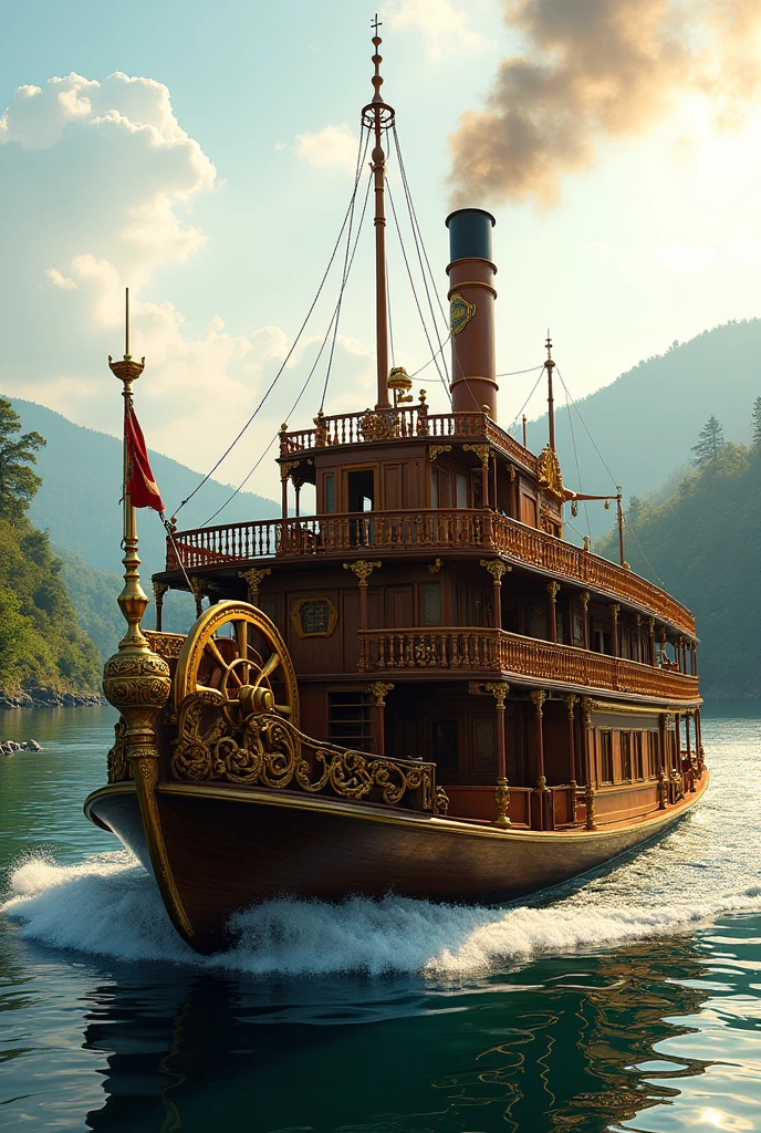 Steam paddle boat for 10 people,