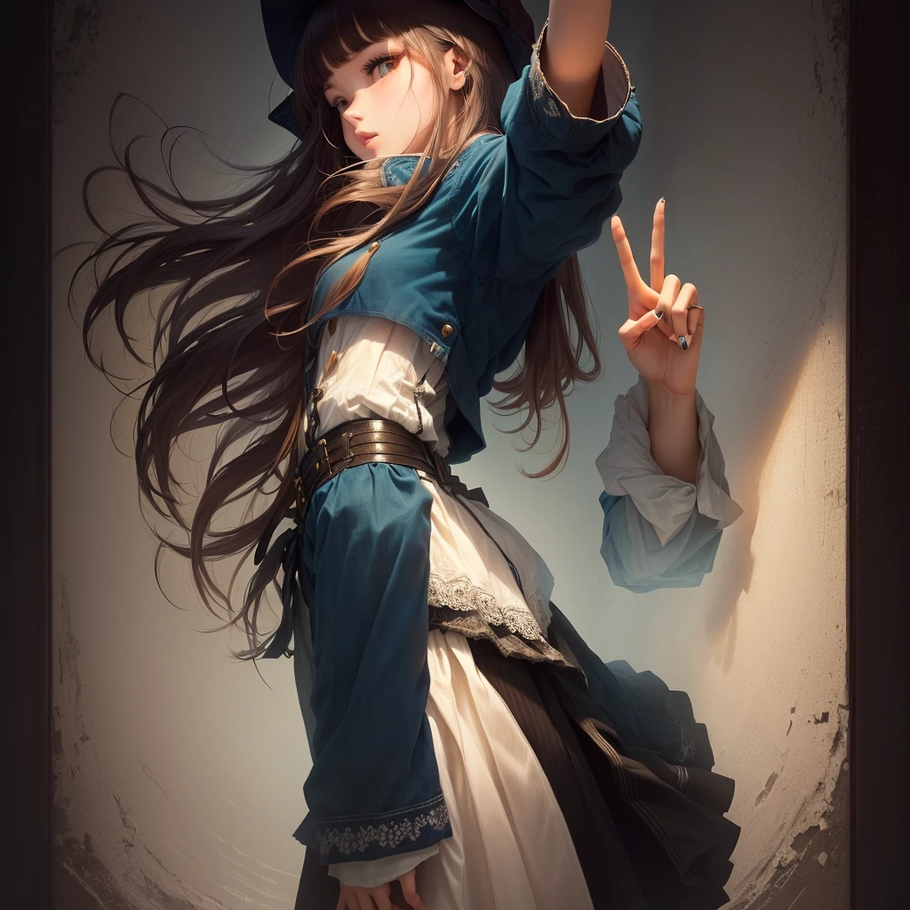 A girl with two fingers up