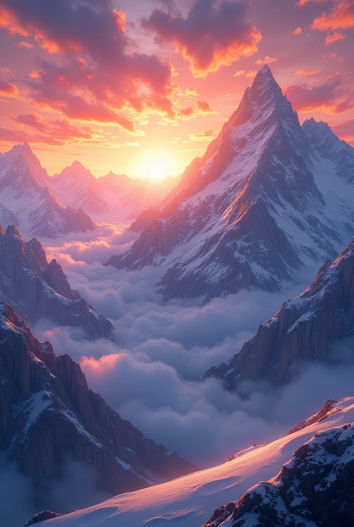 sunset over the mountains