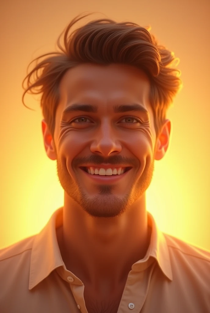 uomo, sorridente, luce dietro, super detail, highres, 16k, 16k, best quality, accurate, UHD