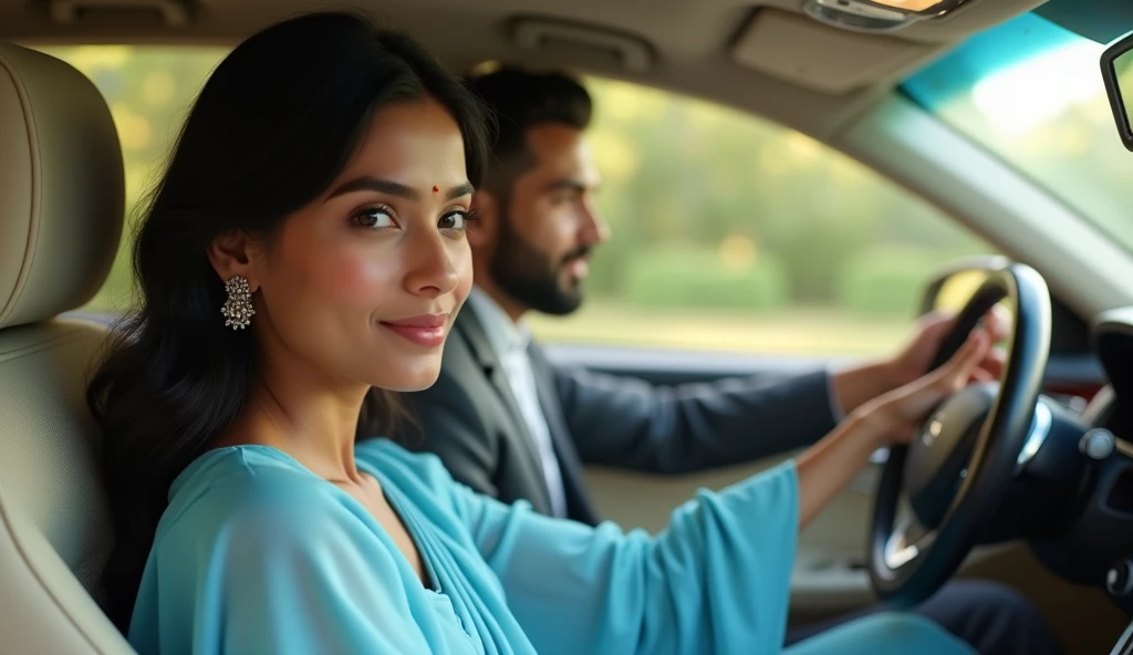 Ek 24 saal ki khubsurat indian ladki jiska. Naam Shreyaa hai wo 24 saal ki hai aur usne sky blue frock pahan rakha hai aur wo ek luxsury car ke front seat par baithi hai aur uska husband gadi chala raha hai wo use dekh rahi hai 