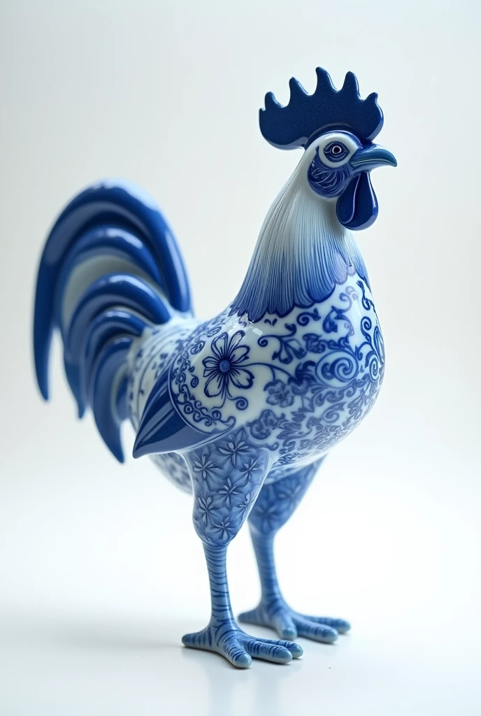 Blue and white porcelain rooster