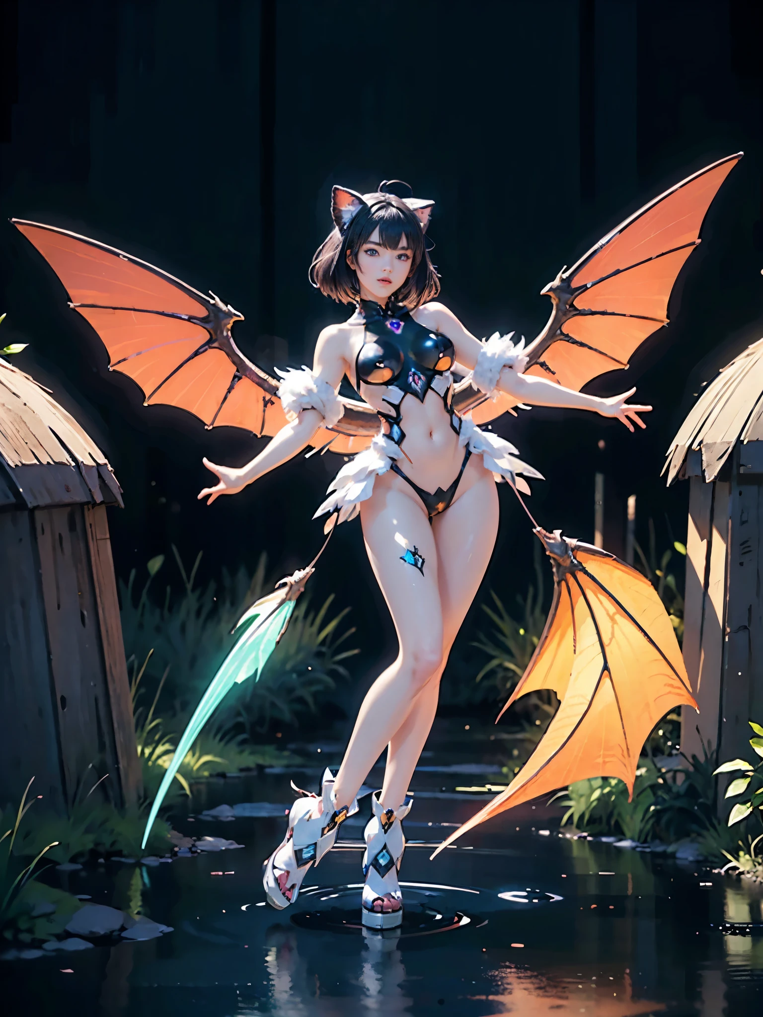 professional: step by step, final result god level: "(dragon wings:1.1), (orange wings:1.1), 1 orange dragon girl, spessartine garnet eyes, (dragon tail:1.1), horns, short hair, smile, open legs, bare shoulders, 5% miniskirt, thigh highs , ((standing with legs spread in an inverted v)), (((one hand holding a nipple))), autumn leaves, dappled sunlight, sharp focus, from below, sharp focus, cowboy shot from low right side, looking at viewer, depth of field, (transparent mini thong), ((98% nude)), (intricate:1.1), (orange theme:1.1), (orange tone:1.1), (red tone:0.9), (gold tone:0.6), illustration, "