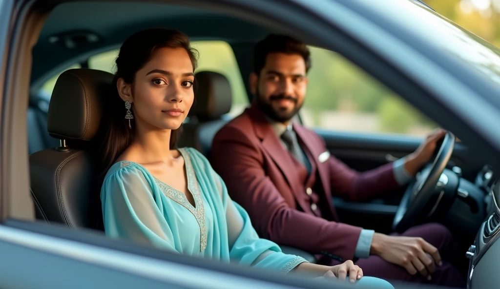 Ek 24 saal ki khubsurat indian ladki jiska. Naam Shreyaa hai wo 24 saal ki hai aur usne sky blue frock pahan rakha hai aur wo ek luxsury car ke front seat par baithi hai aur uska husband gadi chala raha hai wo use dekh rahi hai uske husband ne maroon colour ka 3 pice suit pahna hai