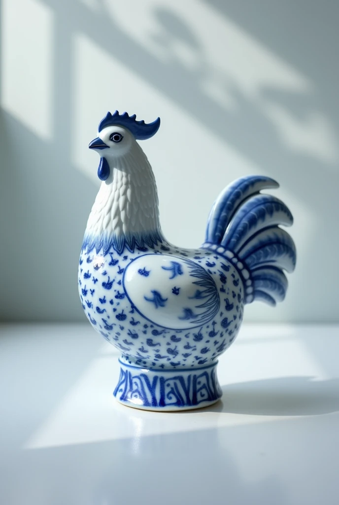 Blue and white porcelain hen