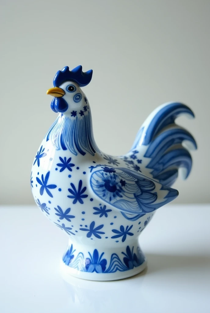 Blue and white porcelain chicken