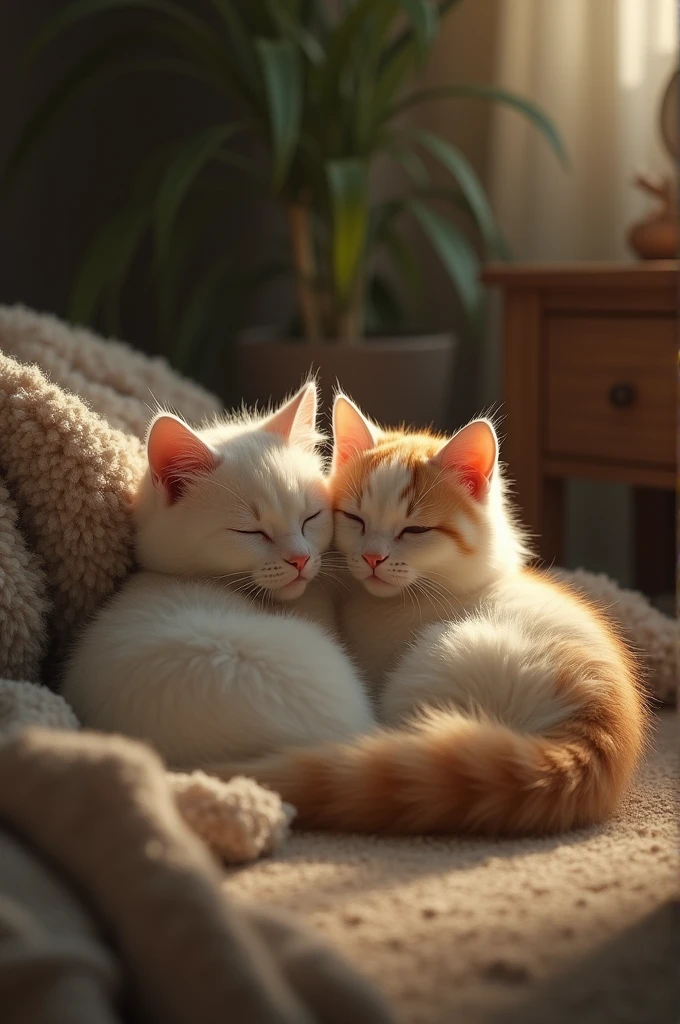 Cats are quiet, soft, and sweet,  
They purr and curl up at your feet.  