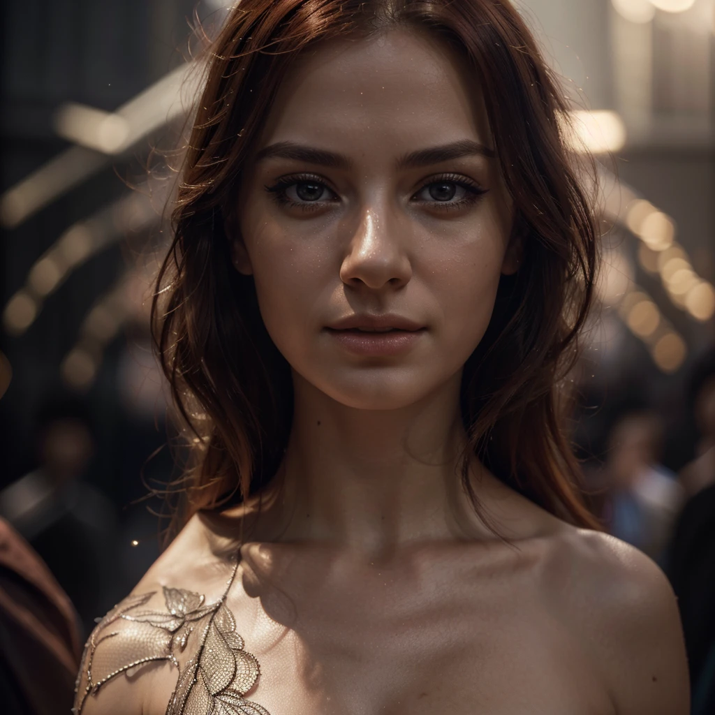 a beautiful detailed russian femalr, photorealistic, ultra-detailed skin texture, naked, showing her feet, red hair, smiling, looking at me, intense atmospheric lighting, dramatic shadows, cinematic composition, vibrant colors, masterpiece, (best quality,8k,highres,masterpiece:1.2),ultra-detailed,(realistic,photorealistic,photo-realistic:1.37),detailed beautiful eyes,detailed beautiful lips,extremely detailed face,longeyelashes,intricate web pattern,dynamic heroic pose,dramatic lighting,cinematic composition