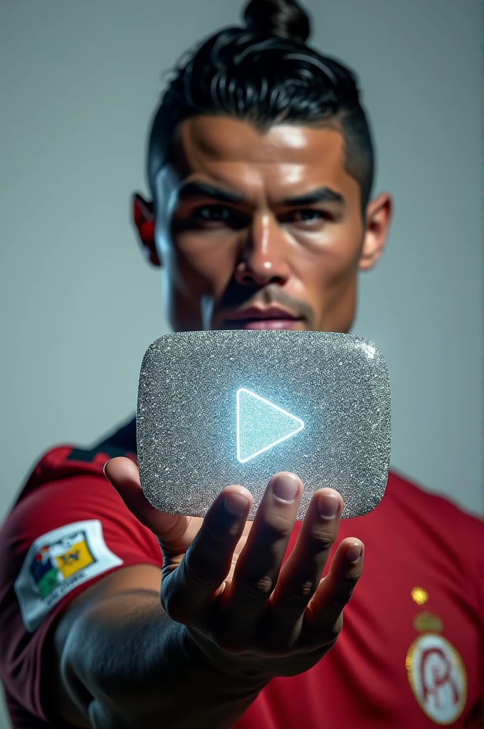Cristian Ronaldo with diamond play botton