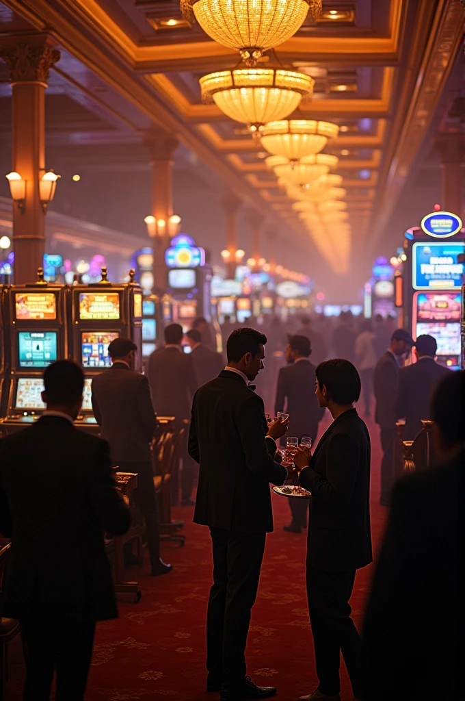Macau casino crowded but a bit dim