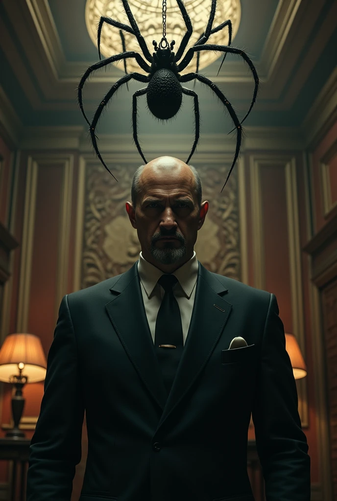 Russian mafia star, spider hanging from it