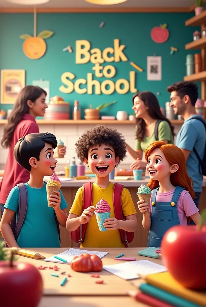 "Back to School" offer at Baskin Robbins Pakistan. The campaign should target school-aged children and their parents, highlighting Baskin Robbins as the perfect after-school treat