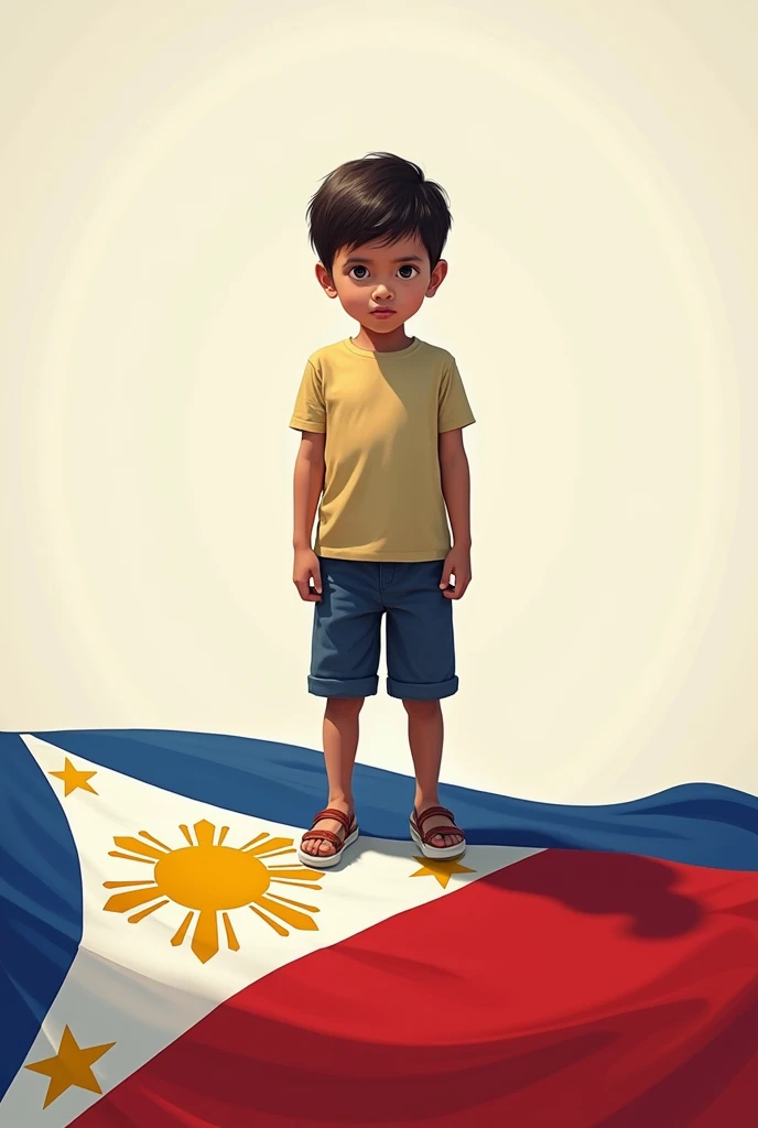 a boy with malaysian flag with face of proud