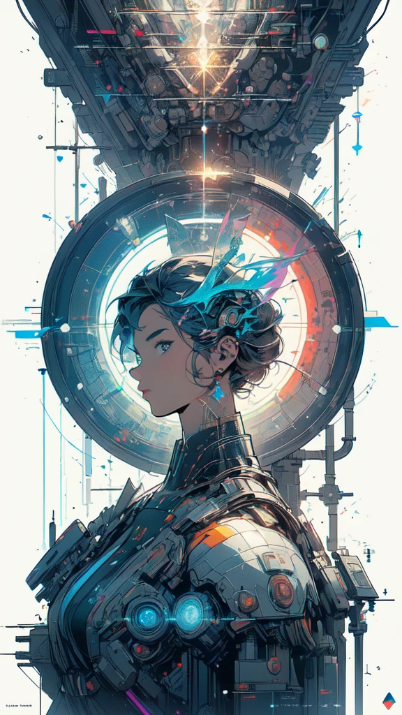 (((masterpiece, highest quality))),(((solo:1.2))),(((1girl:1.2))),32k wallpaper, very detailed, poster, vintage science fiction,(((((geometric cinematic movie poster))))), ((((bauhaus)))),(((abstract))),((((mid century modern)))),(((((portfolio))))),(((((Close-up))))),(((((bust up))))),((((more various angle)))),(((highlight))),(((complete. detailed face))),(((Extremely talented))),(((most complecated machine))),(((Overall colorfully))),((((((Absolutely simple background)))))),(((((detailed futuristic machine))))),(((Cleavage))),(((marvel super heroes))),(((rainbow color scheme))),(((Very detailed UI))),(((So many meters))),(((Perpetual Motion Machine)))