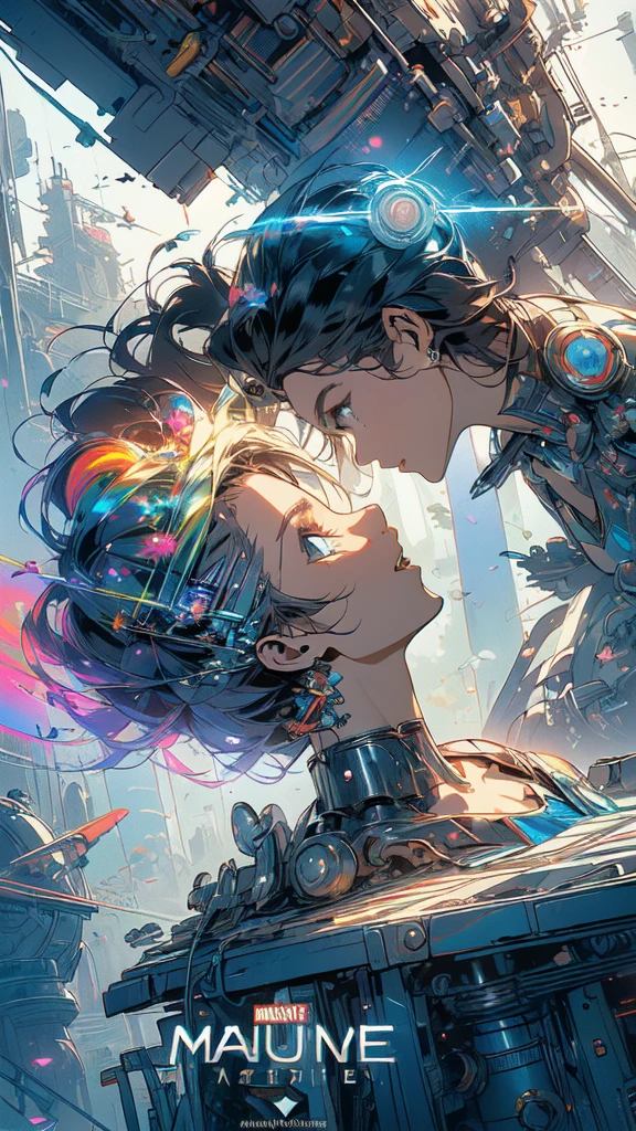 (((masterpiece, highest quality))),(((solo:1.2))),(((1girl:1.2))),32k wallpaper, very detailed, poster, vintage science fiction,(((((geometric cinematic movie poster))))), ((((bauhaus)))),(((abstract))),((((mid century modern)))),(((((portfolio))))),(((((Close-up))))),(((((bust up))))),((((more various angle)))),(((highlight))),(((complete. detailed face))),(((Extremely talented))),(((most complecated machine))),(((Overall colorfully))),((((((Absolutely simple background)))))),(((((detailed futuristic machine))))),(((Cleavage))),(((marvel super heroes))),(((rainbow color scheme))),(((Very detailed UI))),(((So many meters))),(((Perpetual Motion Machine)))