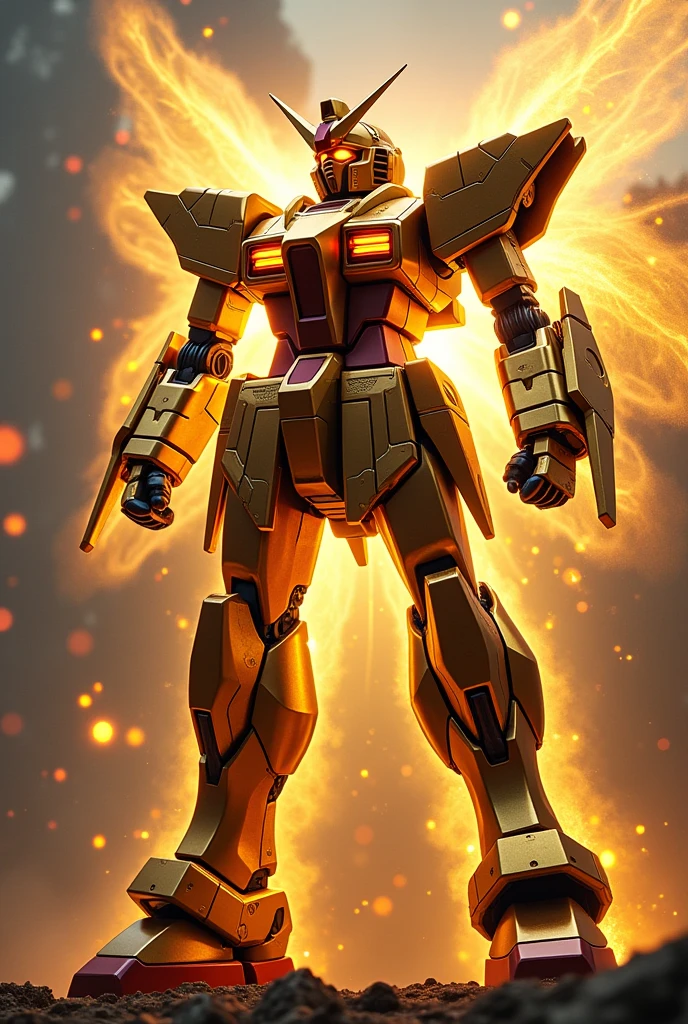 Hyper Turn A Gundam - Basic Design: Maintains Turn A Gundam's distinctive streamlined body。
-Coloring: Usually, the base color is white.、When in hyper mode, the whole body shines gold.。
- Chest cockpit: The bow-tie shaped cockpit、Opens in Hyper Mode、Emits a strong light from within。
- Nanomachine outlet: There are tiny holes all over the body、Nanomachines are released from here.。Especially in hyper mode、A mist of nanomachines erupts from the body.。
- Armed: In addition to the usual physical weapons、Equipped with transformable weapons formed by nanomachines。
