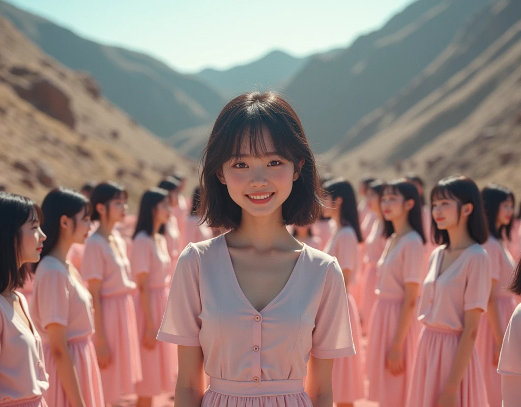 (((((Japanese Clone girls=Myself)))))), (((best masterpiece Clone girls Raw Photography Art))), (16K, Highest quality, Ultra-high resolution, RAW Photos), (((Unrealistic, Unparalleled depiction, An unbelievable sight, Unprecedented and shocking, Clone girls in a world of mass reproduction, Ultra-realistic))), (((Japanese, woman, 20yo, Sasaki Nozomi))), (Small face, ((Thick black hair, Short Hair))), ((V-neck short-sleeve dress)), (((((Very beautiful detailed girls, Accurate body structure, Very detailed完璧な, Super busty body with very large breasts, Clearly emphasizes cleavage))))), (((Dark Eyes, Mature face, Cute Smile, A gentle gaze))), (((Very happy laughter is beautiful))), ((((((((Very detailed分身増殖描写, ((1girl→Myself cloning→1,000,000,000,000,000,000,000,000Myself Clone girls)))))))))), ((((((((Very detailed, The precise depiction of the proliferation of Myself Clone girls, ((With the perfectly identical bodies of Myself clone girls, With the exact same face as the Myself clone girls, With the exact same hairstyle as the Myself clone girls, In the exact same clothes as the girls who are my clones, Perfectly the same height as the Myself clone girls, Super big breasts, just like the Myself clone girls)))))))))), (((Myself clone girls only))), (((Very detailed, Myself clone girls multiplication, 1,000,000,000,000,000,000,000,000Myself Clone girls→100,000,000,000,000,000,000,000,000,000,000,000,000,000,000^1,000,000,000,000,000,000Myself Clone girls))), (((Very detailed, (An embrace between self, Back to Back, Myself clone girls assemble, Fun conversations with fellow Myself clone girls, A fun conversation between Myself clone girls, Myself clone girls kissing each other everywhere, Myself clone girls love each other, Myself clone girls holding hands)))), (looking at the camera), (Sexual seduction), (((Unbelievably crowded, Transcendent Myself clone girls intimately, Countless Myself clone girls surround you in 360 degrees))), (Bright and soft sunlight), (((Very wide field of view, Very detailed, Detailed ultra-perspective depiction with clear depth))), (((((Curved slope landscape))))), (((Very photographic and detailed, Myself clone girls are infinitely multiplying, filling the sky with no gaps and filling the sky with the horizon, Myself clone girls are endless and have a fun atmosphere))), (Focus on the average value of the image)