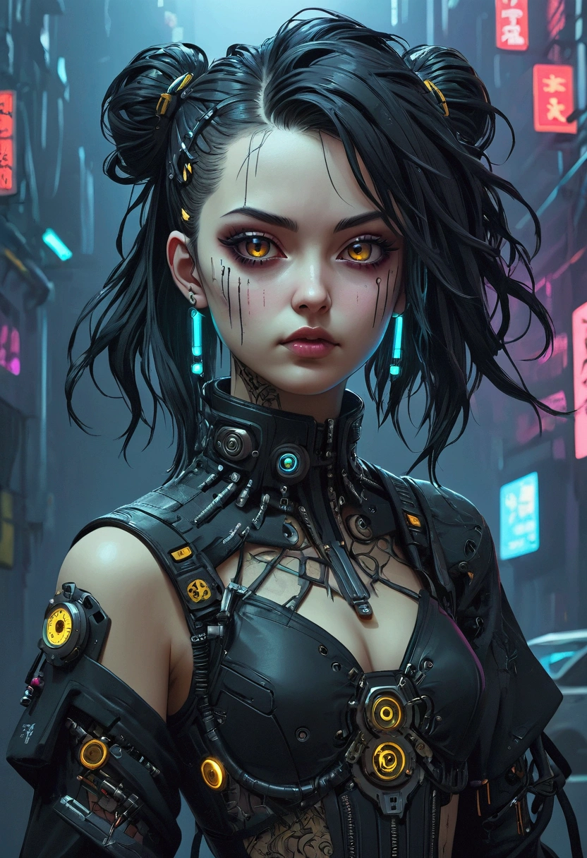 Cyberpunk scary girl