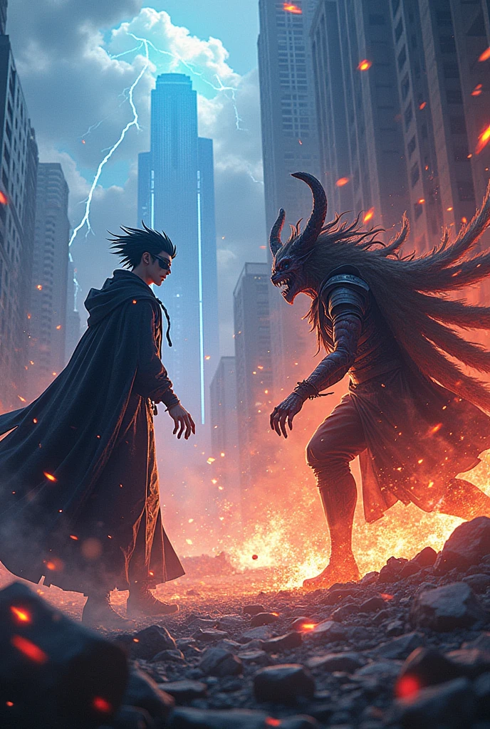 Gojo fighting with sukuna