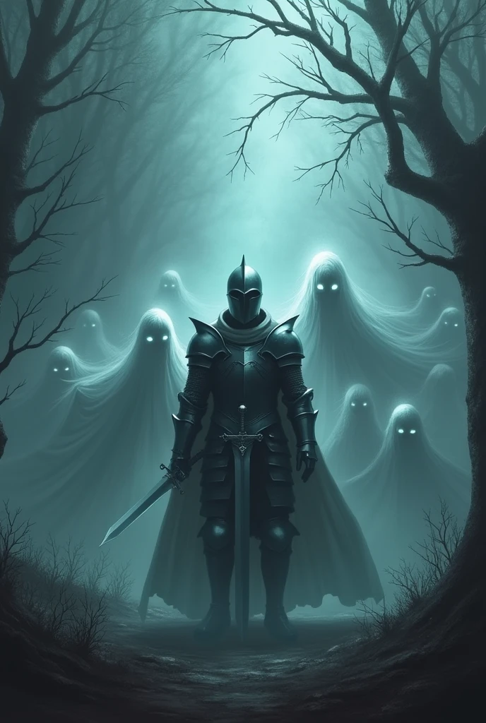Make a Picture Many ghosts surround a knight
