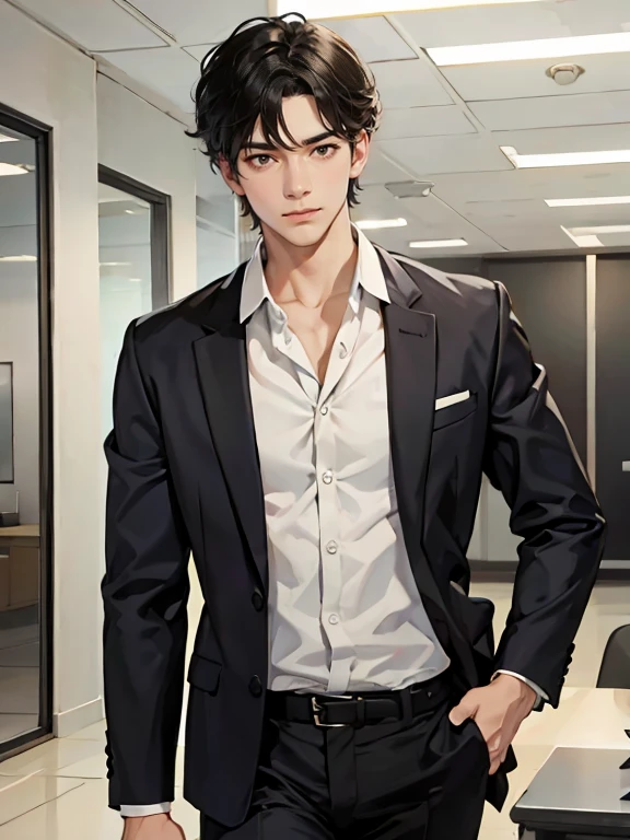 ((office)),ikemen,k-pop,black hair,sexy