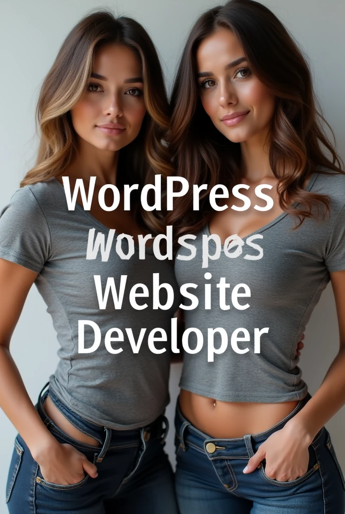 Create an attractive gig image for my fiverr gig.
Gig image size 1280×769 Pixels
Write Wordpress Website Developer on image in bold and stylish fonts
Put 2 beautiful girl picture on gig image wearing gray tight T shirt with 34 boobs size