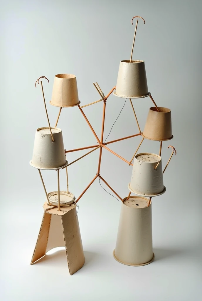 A COMMUNICATION MODEL 3D using recyclable materials suchs as paper, cups, straw, stick, etc