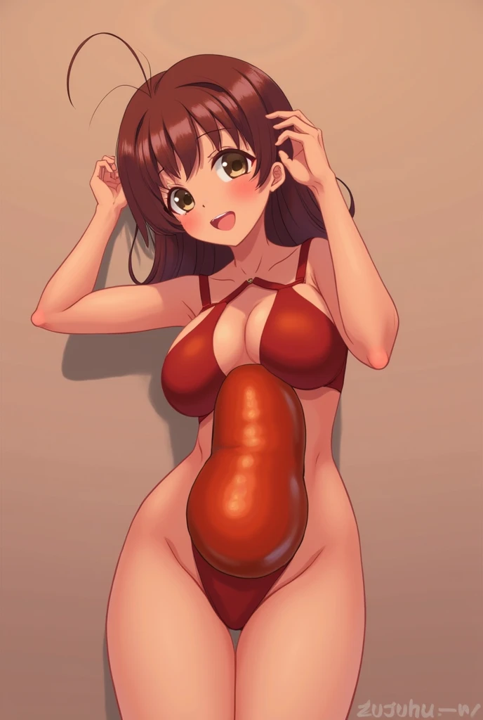 Smooth anime CG art、Focus Only、1 girl、Front view、(((full nude)))、(((nude)))、naked、(((Small breasts)))、(((brown eyes)))、(((sweat)))、Semi-short hair、(((Sweaty)))、Watery eye、blush、(((Embarrassed look)))、((Open your mouth))、(((sitting)))、(((simple background)))、(((full body shot:1.2)))、(((knees up)))、(((arms behind back)))