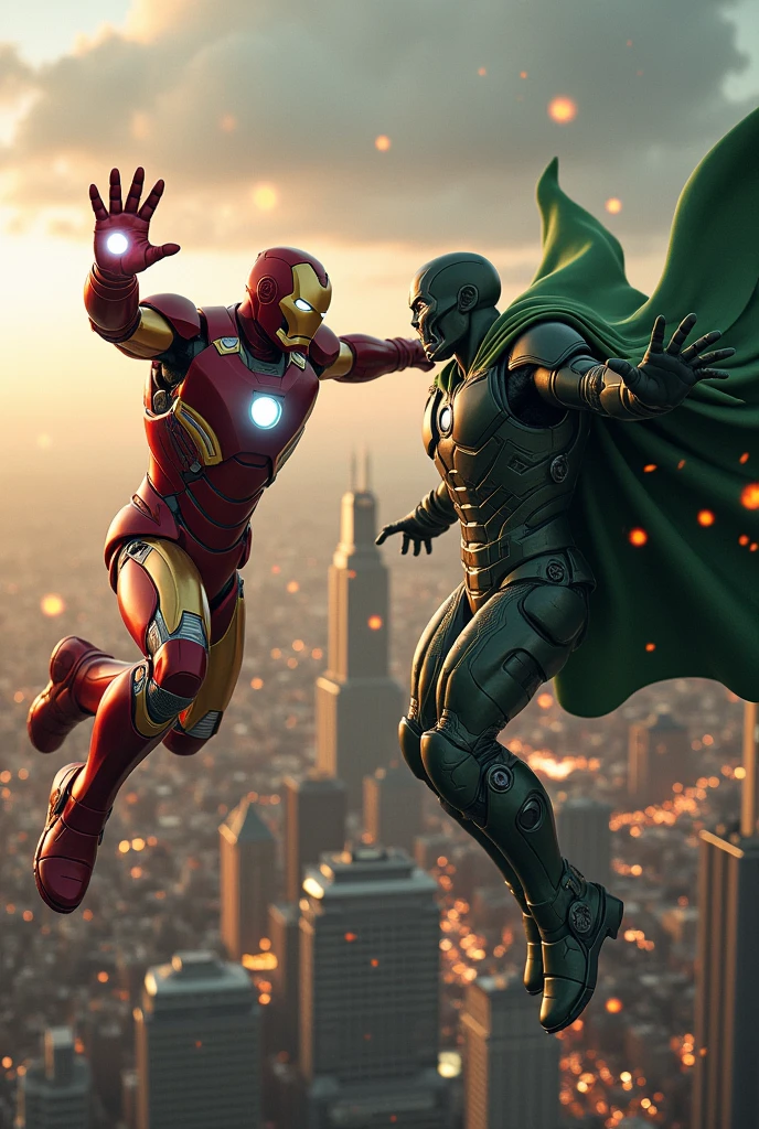 Iron man  vs doctor doom fight seen fly