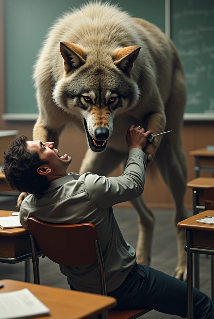 Wolf biting teacher(homen )