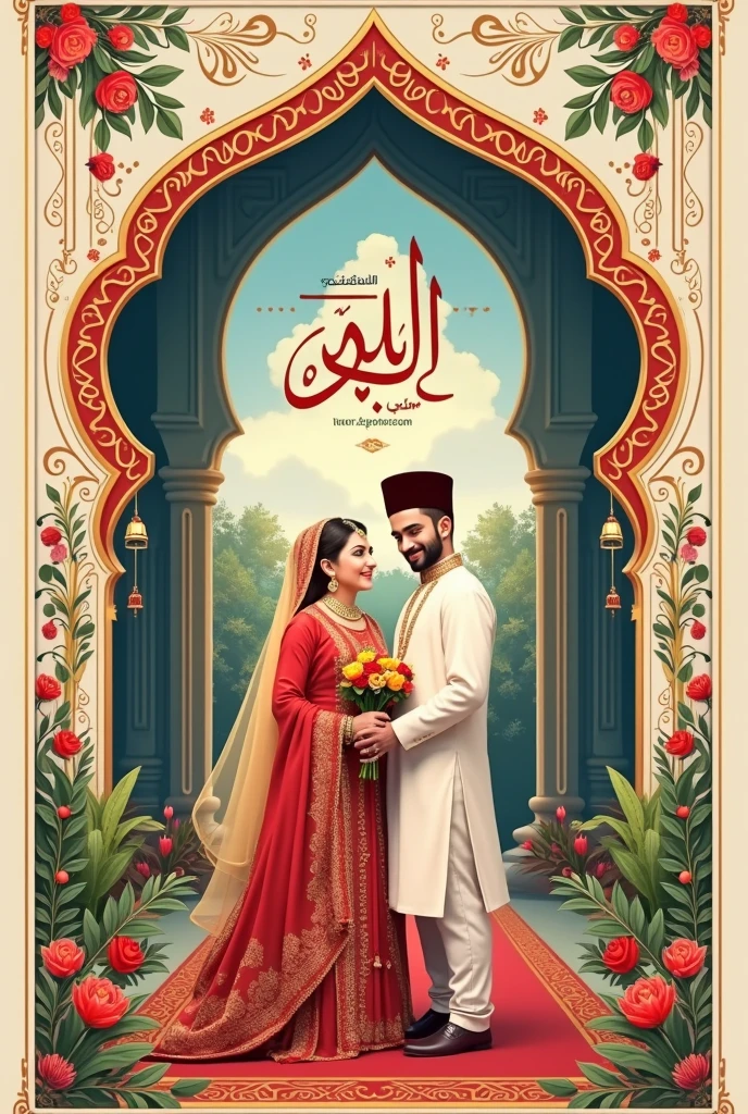 Make a decent Muslim wedding card with
.بسم الله الرحمن الرحيم and names with Tayyaba Sualaheen Weds Syed Emad UD Din and with the venue Nuri event complex H3 Johar town Lahore
Time 6 to 10 pm and date 20 September Friday 2024
Contact
+92 323 4334518